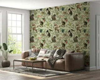 Whimsical Monkey Tea Party Wallpaper