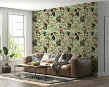 Whimsical Monkey Tea Party Wallpaper