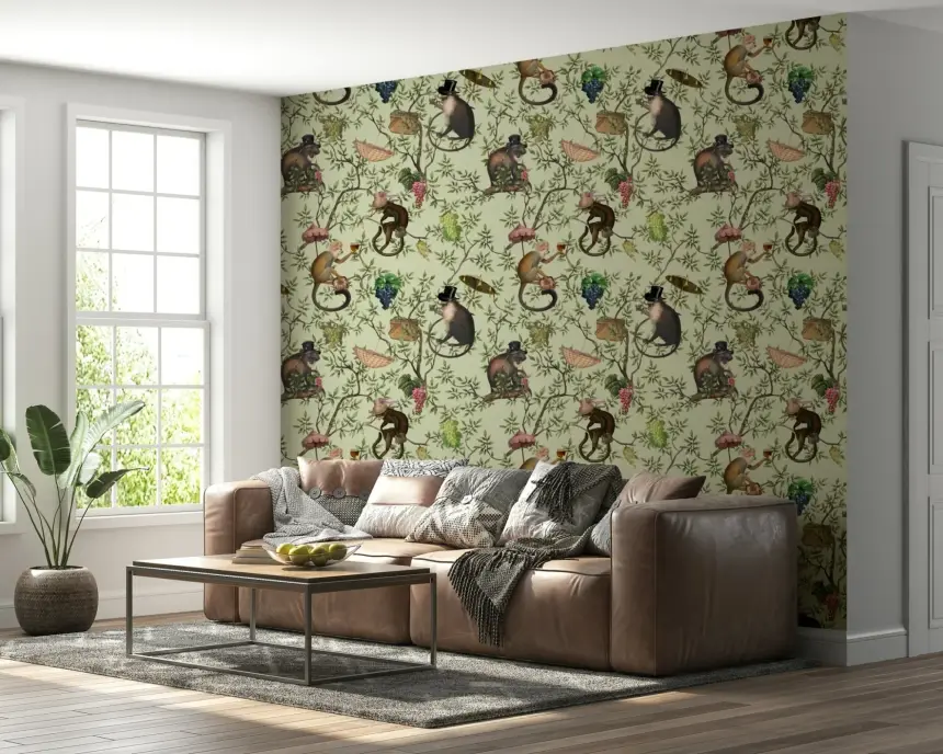 A Primate's Afternoon Tea Wallpaper