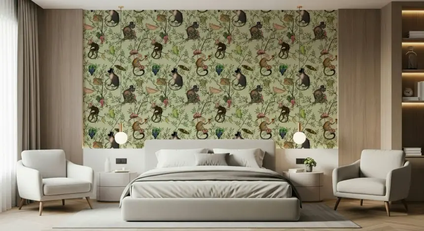 A Primate's Afternoon Tea Wallpaper