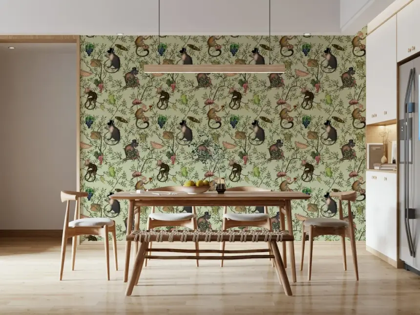 A Primate's Afternoon Tea Wallpaper