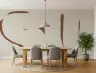 Rust Brown Organic Shapes Beige Abstract Wallpaper Mural 3