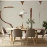 Rust Brown Organic Shapes Beige Abstract Wallpaper Mural 4