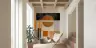 Geometric Abstract Wall Mural in Terracotta and Lilac 3