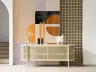 Geometric Abstract Wall Mural in Terracotta and Lilac 4