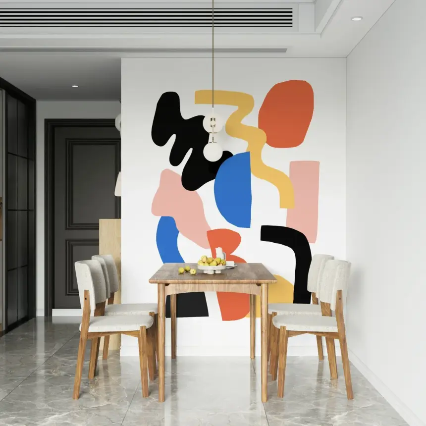 Abstract Block Party Wall Mural
