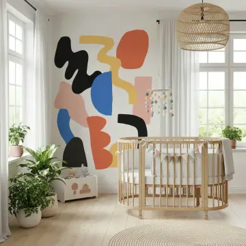 Abstract Shapes Colour Block Wallpaper
