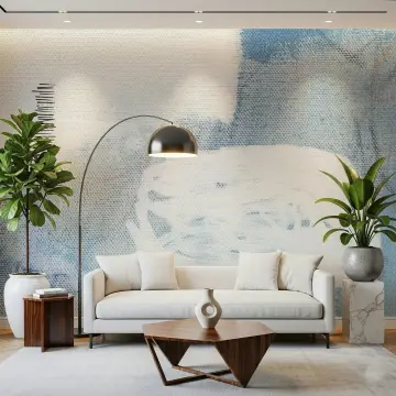 Abstract Blue and White Textured Wall Mural