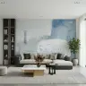 Abstract Blue and White Textured Wall Mural 3