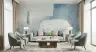 Abstract Blue and White Textured Wall Mural 5