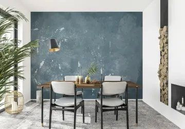 Indigo Slate Rough Concrete Splatter Effect Wallpaper Mural