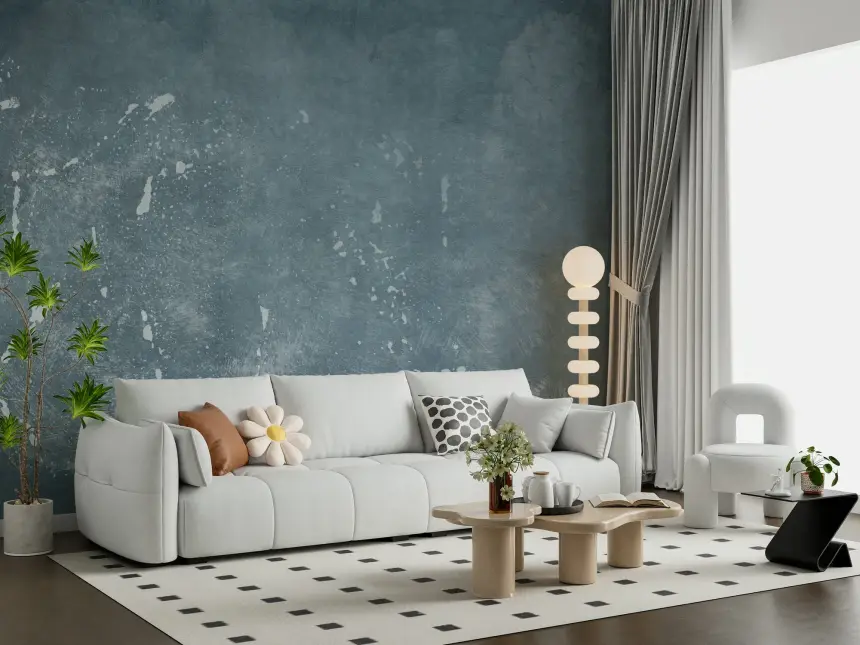 Abstract Blue Plaster Wall Mural - 2583413