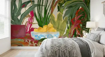 Vibrant Tropical Leaves Wall Mural