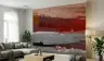 Abstract Red Landscape Textured Wall Mural 2