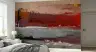 Abstract Red Landscape Textured Wall Mural 3