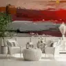 Abstract Red Landscape Textured Wall Mural 1