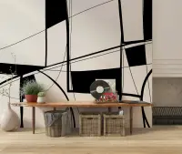 Abstract Geometric Black and White Wallpaper