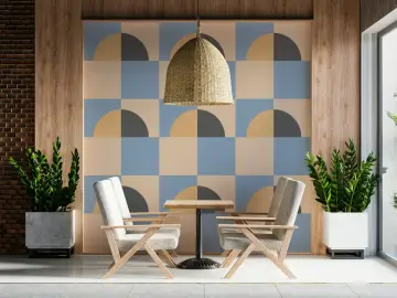 Geometric Sun and Sky Wallpaper