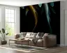 Golden and Teal Koi Fish Wall Mural 3