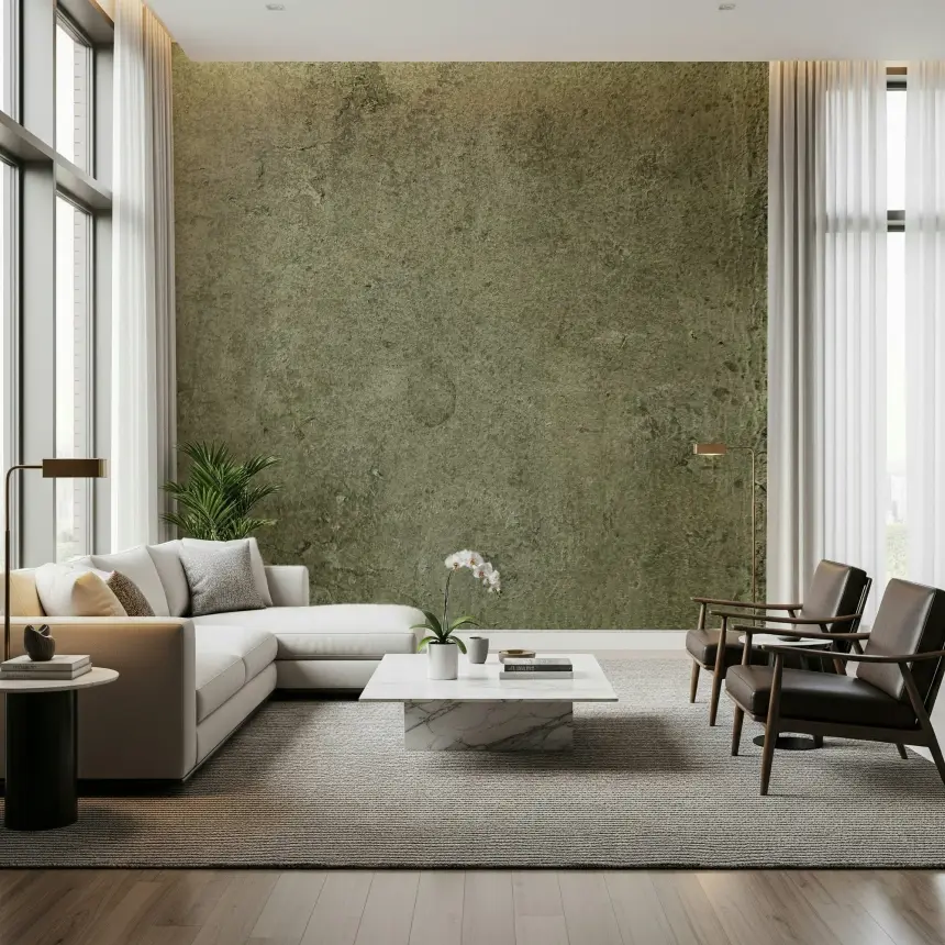 Aged Leather - Olive Wall Mural