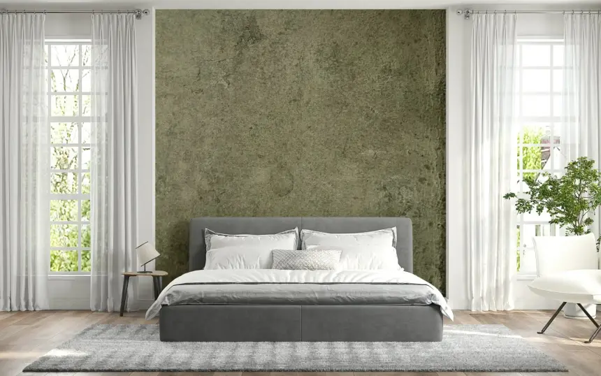 Aged Leather - Olive Wall Mural