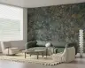 Deep Grey Ochre Lichen Stone Textured Wallpaper Mural 2