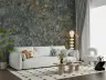 Deep Grey Ochre Lichen Stone Textured Wallpaper Mural 4