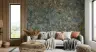 Deep Grey Ochre Lichen Stone Textured Wallpaper Mural 5