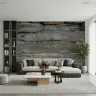Rugged Grey Brown Timber Planks Wallpaper Mural 2