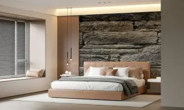 Textured Stacked Stone Wall Mural