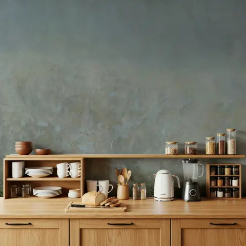 Aged Patina Blue Grey Ombre Wall Mural