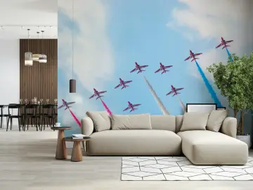 Red Arrows Jet Formation Wall Mural