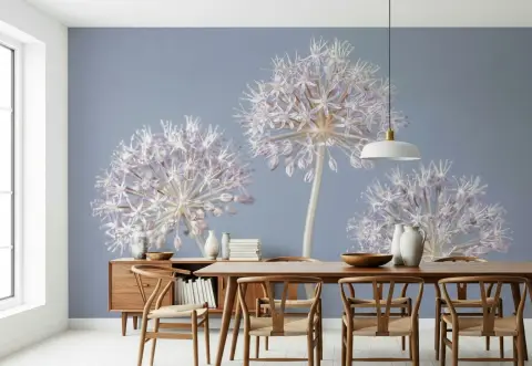 Ethereal Lavender Allium Blooms Wall Mural