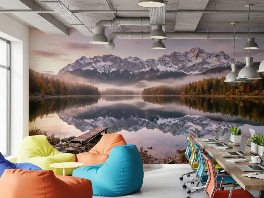 Alpenglow Lake Reflection Wall Mural