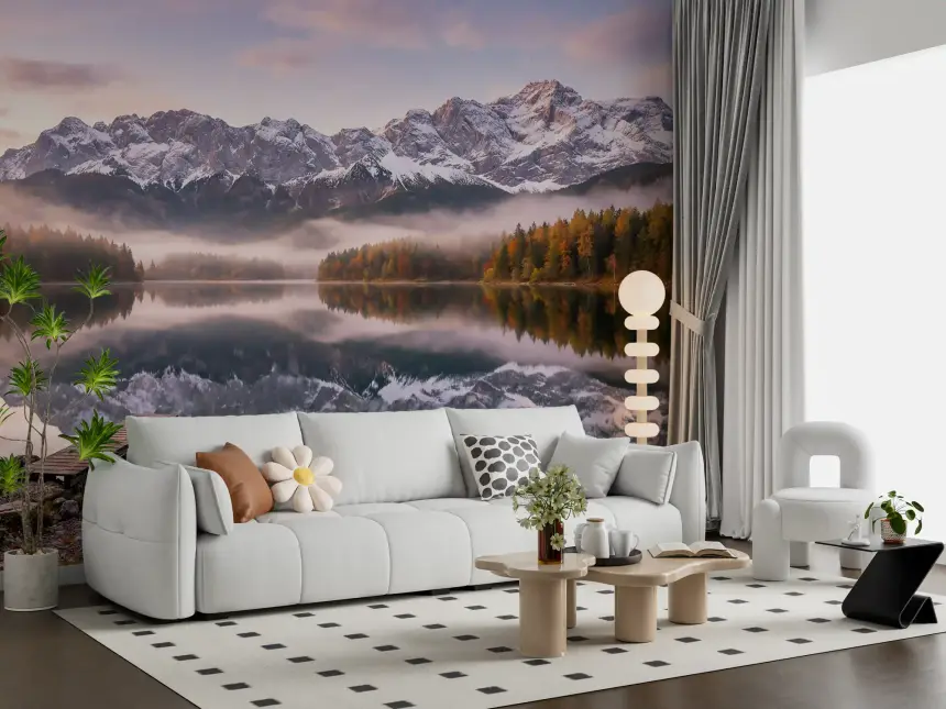Alpenglow Lake Reflection Wall Mural