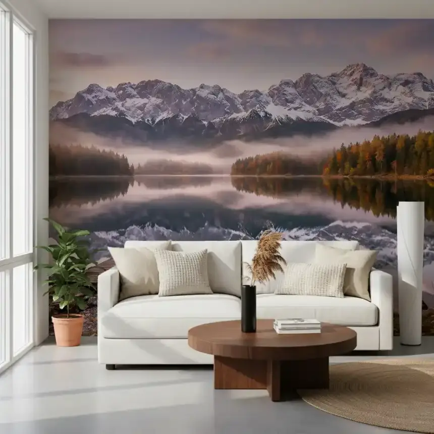 Alpenglow Lake Reflection Wall Mural