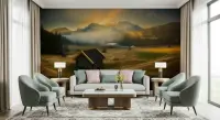 Alpine Sunrise Mountain Landscape Wall Mural