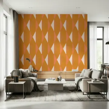 Geometric Diamond Orange and Peach Wallpaper