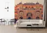 Terracotta Blue Ornate Rajasthani Palace Facade Wallpaper 2