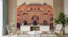 Terracotta Blue Ornate Rajasthani Palace Facade Wallpaper 3