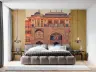 Terracotta Blue Ornate Rajasthani Palace Facade Wallpaper 5