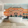 Amber Palace Regal Facade Teal Accents Wallpaper Mural 2