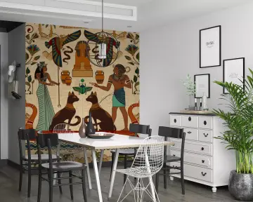 Pharaoh Queen Sphinx Beige Egyptian Wallpaper Mural