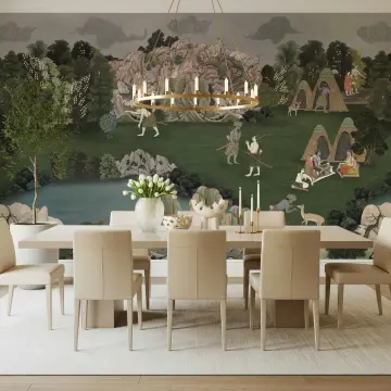 Mughal Hunting Scene Wall Mural