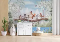 Woodland Animals Dancing Wall Mural