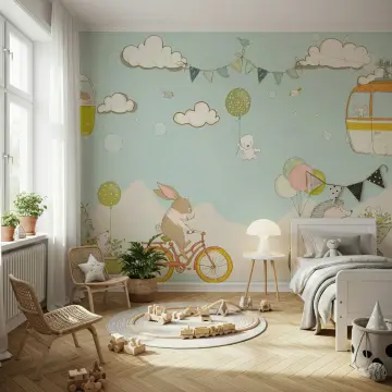 Whimsical Animal Adventure Wall Mural