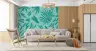 Teal Organic Botanical Shapes Wallpaper Mural 5