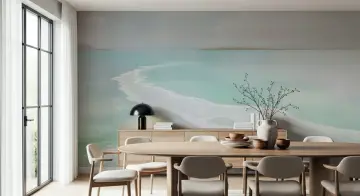 Aqua Teal Salt Flats Horizon Scenic Wallpaper Mural