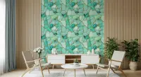 Teal Agate Gold Vein Wall Mural