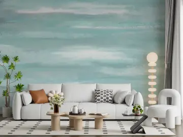 Aqua Horizon Abstract Wall Mural